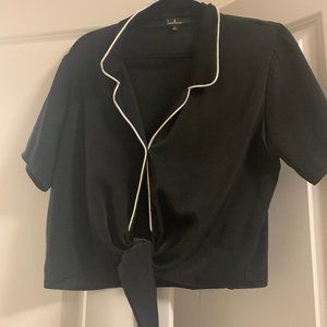 Lulu's black and white blouse